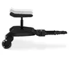 A black buggy board with a seat attachment, shown from a side angle against a white background. Náhľad obrázku produktu