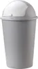 A gray trash can with a white lid, shown against a white background. Produktbild-Vorschau
