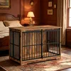 Hundekäfig Möbel, 119 cm Hundebox Möbel, 2 Türen, Vintage Produktbild-Vorschau 1