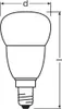A technical drawing of an LED light bulb with dimensions indicated. Podgląd zdjęcia produktu