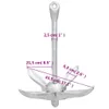vidaXL Ancora a cerniera con corda argento 6 kg in ghisa Anteprima dell’immagine prodotto 12