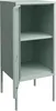 A mint green metal nightstand with one door open, revealing two shelves, set against a white background. Anteprima dell’immagine prodotto