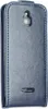 A close-up view of the back of a blue flip phone case. Náhled obrázku produktu
