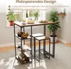 COSTWAY Bartisch mit Barhocker Set, 2 Personen Bartisch Set Produktbild-Vorschau 5