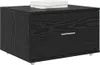 A black filing cabinet with a drawer and a silver handle sits on a white background. Two books are stacked on top of the cabinet. Produktbild-Vorschau
