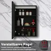 AICA LED Spiegelschrank 60x70cm Hochglanz Schwarz Produktbild-Vorschau 4