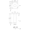 Technical drawing with dimensions of furniture legs and screws. Produktbild-Vorschau