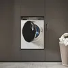 A Haier washing machine with its door open, set within a modern laundry room or closet. Produktbild-Vorschau