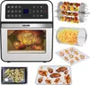A collage of an air fryer and various accessories and food items. Produktbild-Vorschau