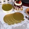 100 Stück 8cm Mousse Kuchen Bretter Gold Kuchenplatte Runde Produktbild-Vorschau 3