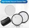 A collage showing a vacuum cleaner filter with close-up views and a size measurement. Produktbild-Vorschau