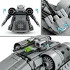 Collage of close-up shots and a full view of a grey LEGO Star Wars vehicle. Náhled obrázku produktu