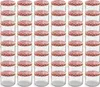 A grid of empty glass jars with red and white checkered lids. Náhled obrázku produktu