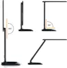 Multiple views of a black LED desk lamp, demonstrating its adjustable angles and features. Anteprima dell’immagine prodotto