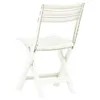 A white plastic folding chair shown from the back. Produktbild-Vorschau