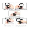 A series of five instructional images showing how to replace earpads on headphones. Produktbild-Vorschau