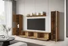 A modern living room setup featuring a wall unit with a television, shelves, and storage cabinets. Anteprima dell’immagine prodotto