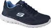 A single navy blue Skechers sneaker is shown from a side angle against a white background. Anteprima dell’immagine prodotto