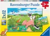 2 x 12 Teile Ravensburger Kinder Puzzle Tierkinder auf dem Produktbild-Vorschau 1