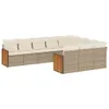10-tlg. Garten-Sofagarnitur mit Kissen Beige Poly Rattan Produktbild-Vorschau 1