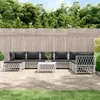 vidaXL 9-tlg. Garten-Lounge-Set mit Kissen Weiß Stahl -  Produktbild-Vorschau 2