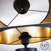 Plafondlamp, zwart, met gouden stoffen kap, E27 fitting, 30 Productafbeelding-voorbeeld 7