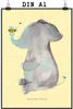 Mr. & Mrs. Panda Bild Elefant Biene DIN A1 - Gelb Pastell - Produktbild-Vorschau 1