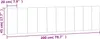 Diagram showing the dimensions of a headboard. Produktbild-Vorschau