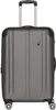 A gray Travelite trolley suitcase with a silver telescopic handle and black accents. Produktbild-Vorschau