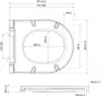 Technical drawing with dimensions of a toilet seat. Produktbild-Vorschau