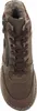 A close-up, top-down view of a brown leather high-top sneaker with a faux fur lining. Produktbild-Vorschau