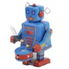 Clockwork Drumming Robot Toy,Drum Wind Up Robot,Metal Tin Náhled obrázku produktu 4