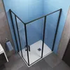 100x140x185cm 6mm NANO ESG Schwingtür Eckeinstieg schwarze Produktbild-Vorschau 6
