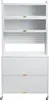 A white kitchen cabinet with shelves and drawers, shown against a white background. Anteprima dell’immagine prodotto