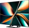 A television with a colorful abstract image on its screen, placed on a stand. Produktbild-Vorschau