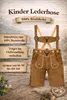 PAULGOS Bambini Trachten Lederhose corti - KK2 - Vera pelle Anteprima dell’immagine prodotto 4