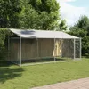 Klietka pre psa so strechou a dverami sivá 4x2x2 m pozink. Náhľad obrázku produktu 3