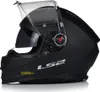 A black LS2 motorcycle helmet with the visor up. Anteprima dell’immagine prodotto