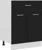 A studio shot of a black and white cabinet. Voir les images du produit