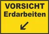 Vorsicht Erdarbeiten mit Richtungspfeil links unten Schild Produktbild-Vorschau 1