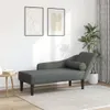 vidaXL Chaise longue avec coussin Tissu gris foncé Voir les images du produit 2