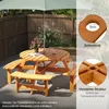 Holzpicknicktisch und Stuhl Set für 8 Personen, runder Produktbild-Vorschau 4