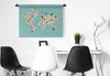 MuchoWow® Wandteppich Wandbehang Karte - Welt - Blumen - Produktbild-Vorschau 4