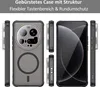 Multiple views of a phone case and a phone, presented in a collage format with text overlays. Produktbild-Vorschau