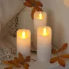LED Kerze 'Glow' - Echtwachs - gelbe flackernde LED - Timer - H: 10cm, D: 5,5cm - weiß Produktbild-Vorschau