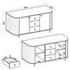 AX LIVING Commode Halay beige, 2 portes et 3 tiroirs Voir les images du produit 6