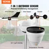 A VEVOR 7-in-1 outdoor sensor is shown with labels pointing to its various measurement functions. Náhled obrázku produktu