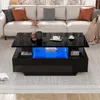 MODFU Table Basse avec LED et 2 Tiroirs, Design Moderne en Voir les images du produit 3