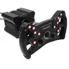 A black racing wheel and its base are shown against a white background. Produktbild-Vorschau