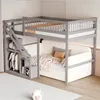 OKWISH Lit Superposé 140x200 cm - Escalier avec Rangement - Voir les images du produit 1